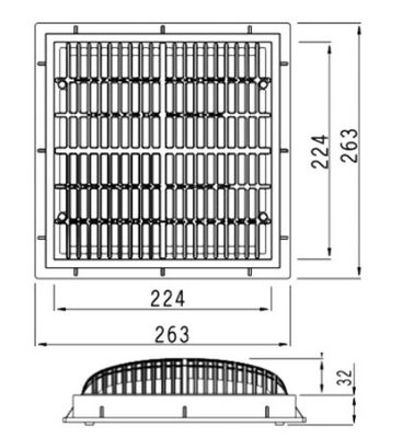 SS304 490x490 মিমি উপরে গ্রাউন্ড পুল মেঝে ড্রেন
