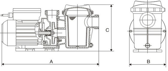 0.35Hp সুইমিং পুল ফোয়ারা পাম্প