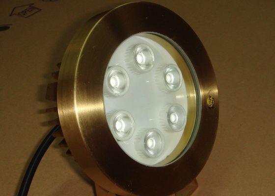 DMX512 ব্রাস 2700K 6W RGB LED ডুবো পুল পুল লাইট