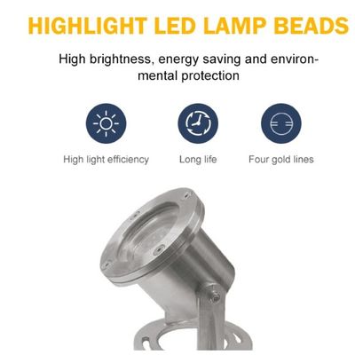 স্টেইনলেস স্টিল আইপি 68 ডিএমএক্স আরজিবি এলইডি আন্ডারওয়াটার ফাউন্টেন লাইট